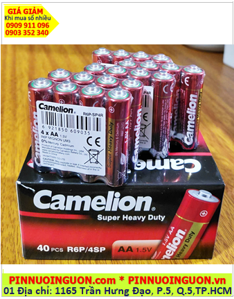 COMBO 01hộp (10gói=40viên) Pin AA 1.5v Camelion R6P-SP4R MẪU MỚI, Giá chỉ 109.000 /Hộp 40viên